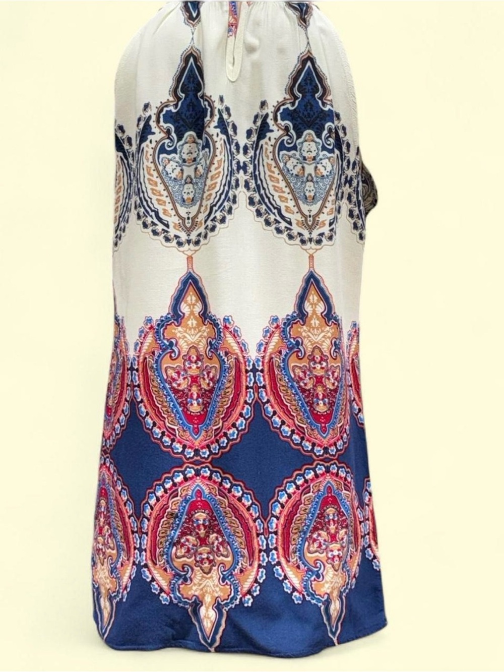 Multi-Colored Halter Mini Dress - Boho Vibe - Picture 2 of 3